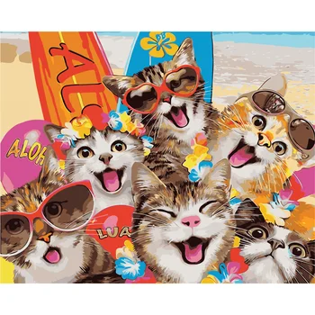 

YANXIN DIY Frame Animals DIY Painting By Numbers Handpainted Oil Painting On Canvas Modern Home Decor 8353