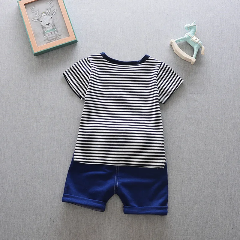 Мода 2020 детские спортивные костюмы для мальчиков и девочек футболка в полоску