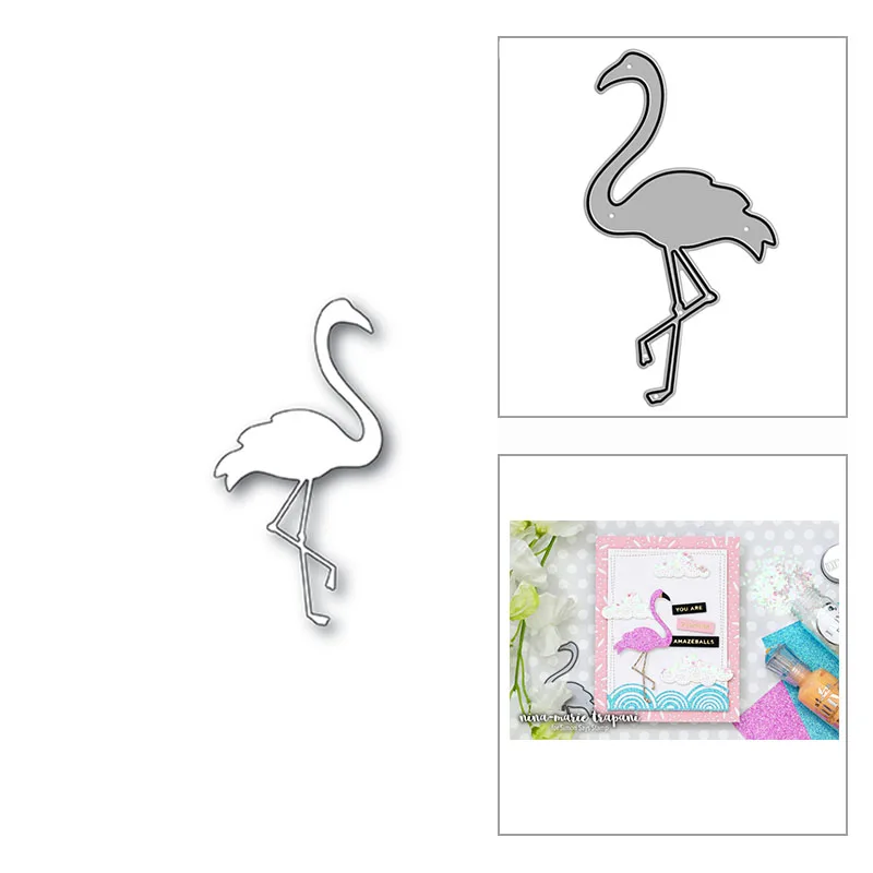 Новинка 2021 металлические пресс-формы в виде симпатичного фламинго животного