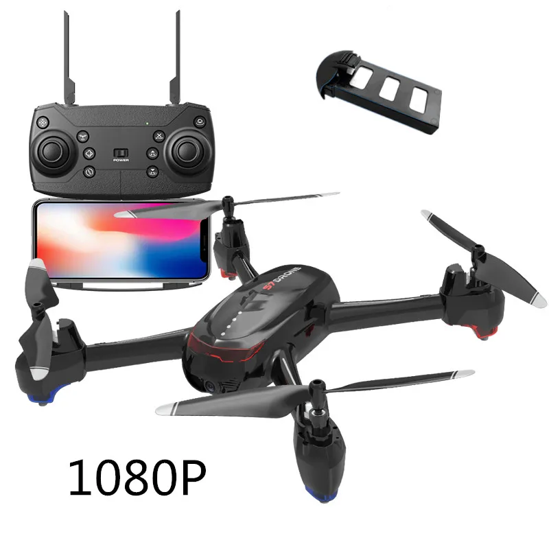 Радиоуправляемый Дрон S7 высокотехнологичный с HD 1080p двойной камерой Квадрокоптер 2,4G wifi авто слежение за объемным безголовым вертолетом радиоуправляемые игрушки для улицы - Цвет: 1080P-1Battery