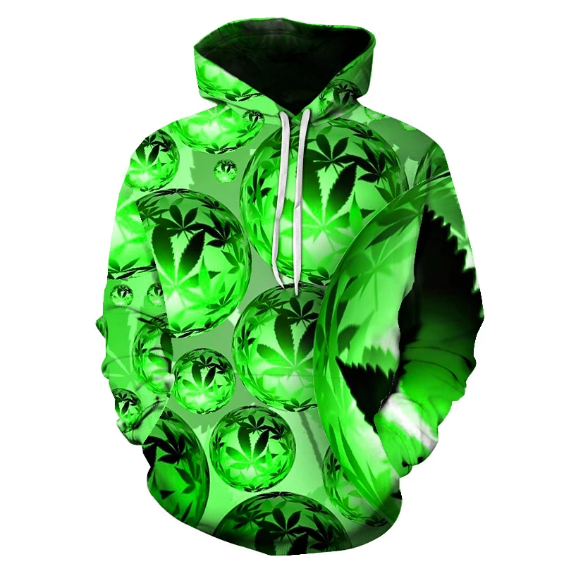 

Hot 3D Printed Weed Pullover Leaf Men Women Hooded Sweatshirt Casual Long Sleeve Hoodie Unisex Outerwear Streetwear Men's Hoodie