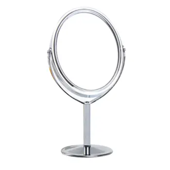 

Korean Metal Mirror Makeup Mirror Dressing Mirror Desktop Rotating Mirror 1:2 Magnification Function Makeup Mirror