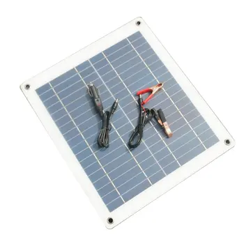 

30W 18V Solar Panel Charger Semi-flexible Solar Panel High Efficiency Battery Charger with Alligator Clip Wire For Car Boat