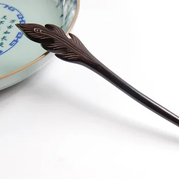 

FORSEVEN Classical Hairpin Handmade Ebony Hair Sticks Vintage Style Black Sandalwood Hair Fork Women Headdress Wooden Hairpin JL