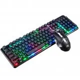 

2.4GHz Cool Wireless PC Colorful Ergonomic Rechargeable Waterproof 2400DPI Rainbow Home Backlit Keyboard Mouse Combo For Xinmen