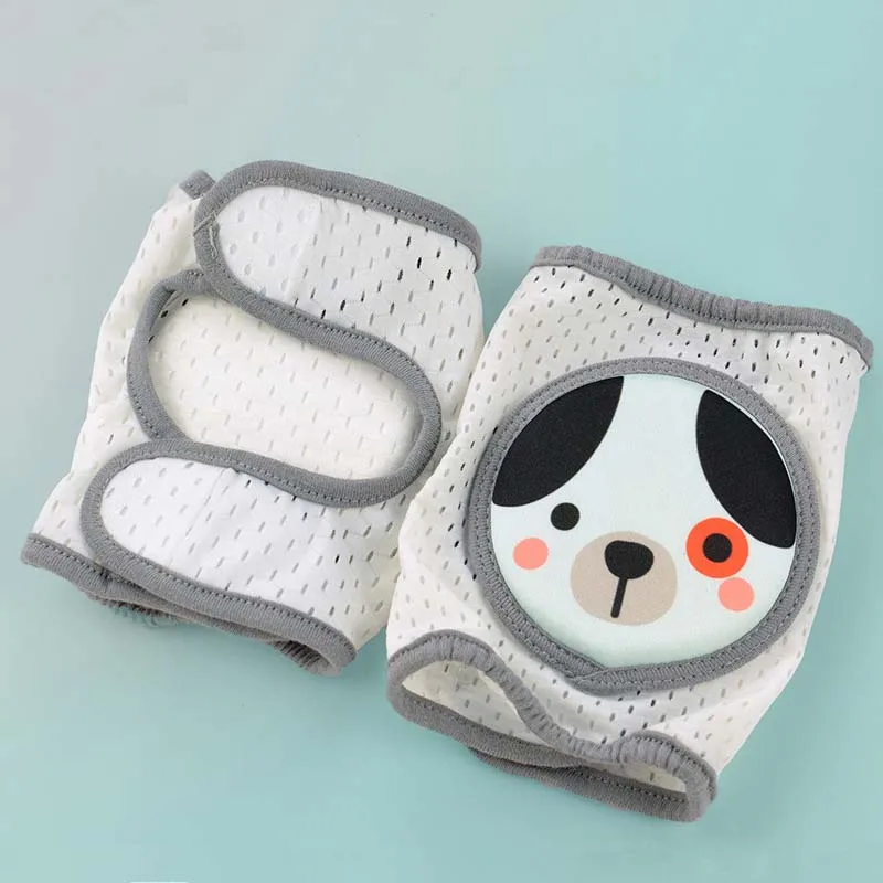 Анти-осенние дышащие сетчатые защитные наколенники для малышей, регулируемые ползание младенца наколенники, детские гетры для малышей, От 0 до 5 лет - Цвет: Grey dog