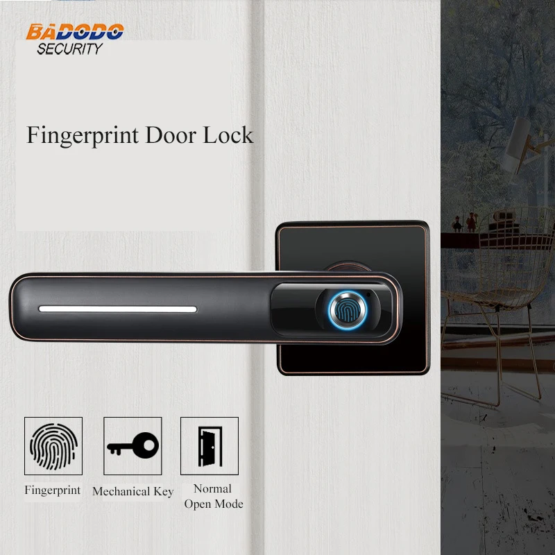 

Smart Fingerprint Lock Electric fingerprint Door Lock with mechanical key for indoor home used