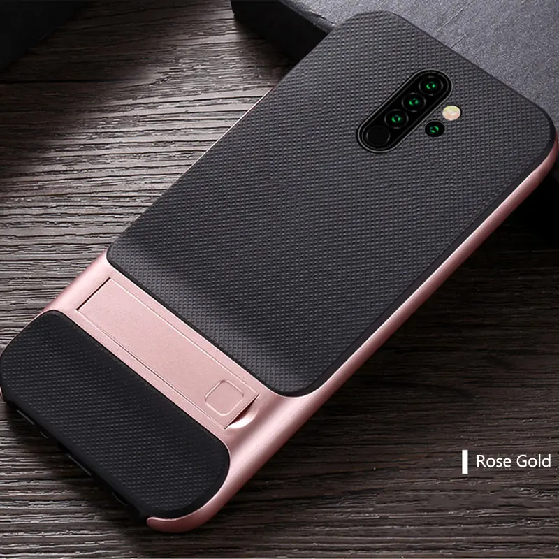 rose gold Чехол для телефона Xiaomi Redmi Note 8 Pro с подставкой, противоударный мягкий силиконовый Жесткий чехол на заднюю панель для Xiaomi Redmi Note 8, чехол Fundas - Цвет: rose gold
