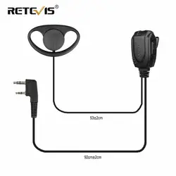 Auriculares tipo D para walkie talkie, cascos para Kenwood Baofeng UV 5R, UV5R, UV 82, 888S, RETEVIS H777/RT22/RT81/RT 5R