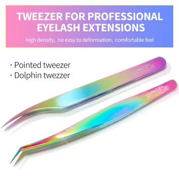 

Blueyes Lastest Product Colorful Twezzers Stainless Steel Color Tweezers Set Grafting Eyelashes Makeup Maintenance Tools Kits