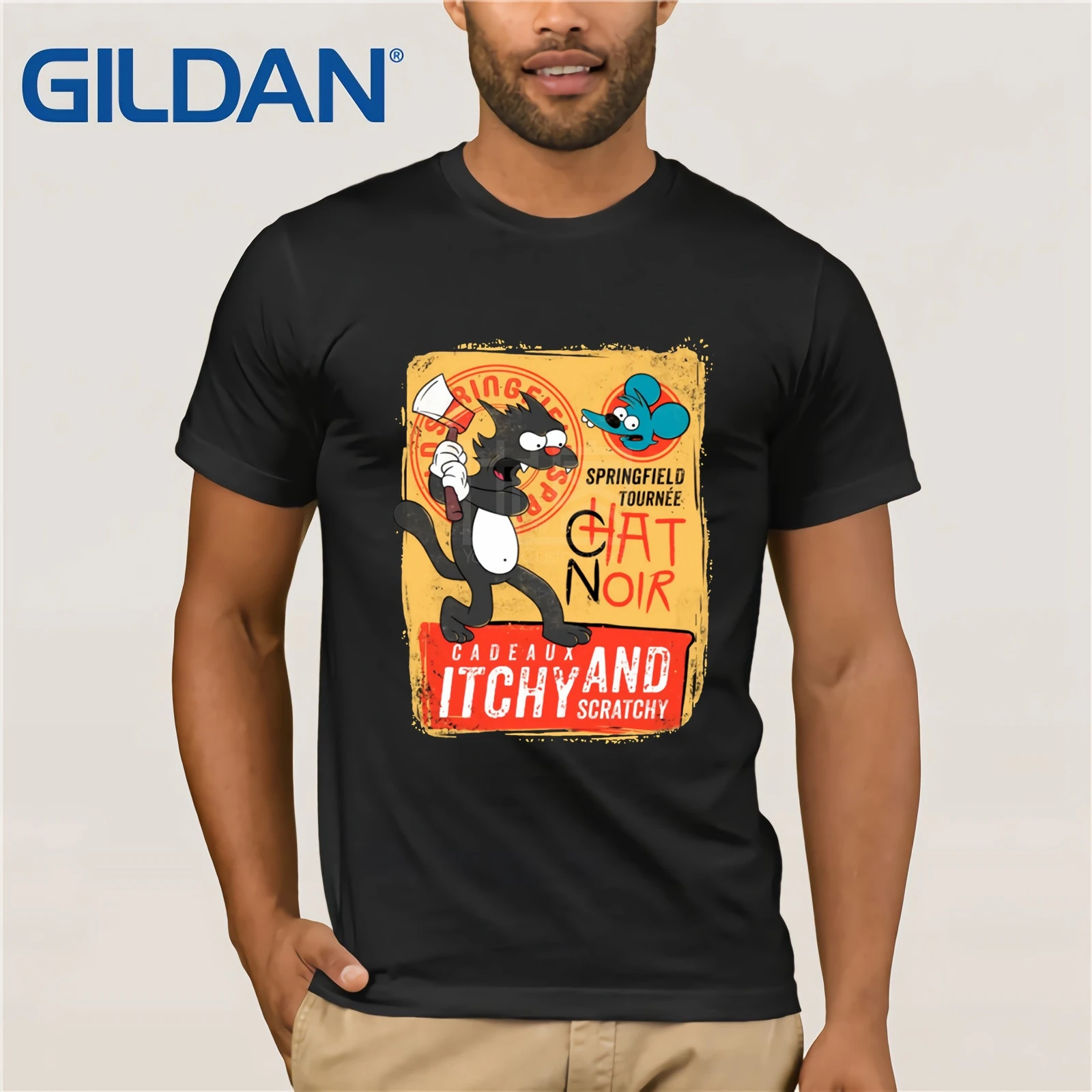 

cadeaux itchy and scratchyThe Simpsons The Itchy & Scratchy Show Clothes Popular T-Shirt Crewneck 100% Cotton Tees
