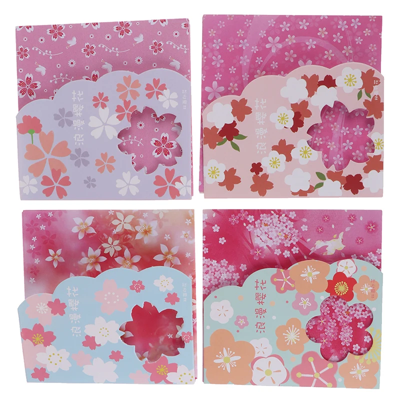 64PCS Paper Double Sides Cherry Blossom Folding Colorful Papers Kids Handmade DIY Scrapbooking Craft Decor Decoration Paper