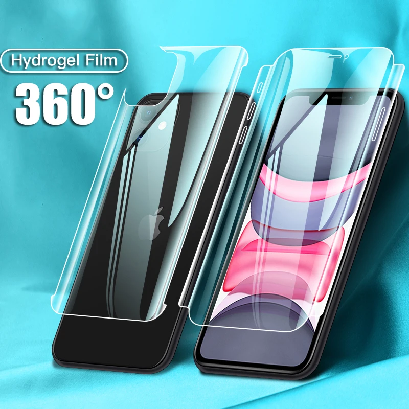 360 Full Cover Back Hydrogel Film For iPhone 11 12 Pro Max Mini