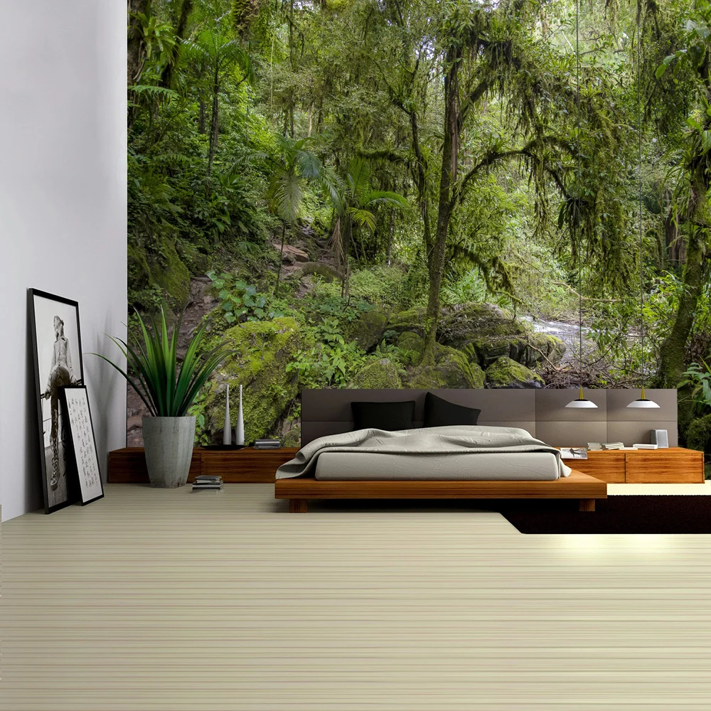Forest Stream Tapestry Wall Hanging Sandy Beach Picnic Rug Camping Tent Sleeping Pad Bedspread