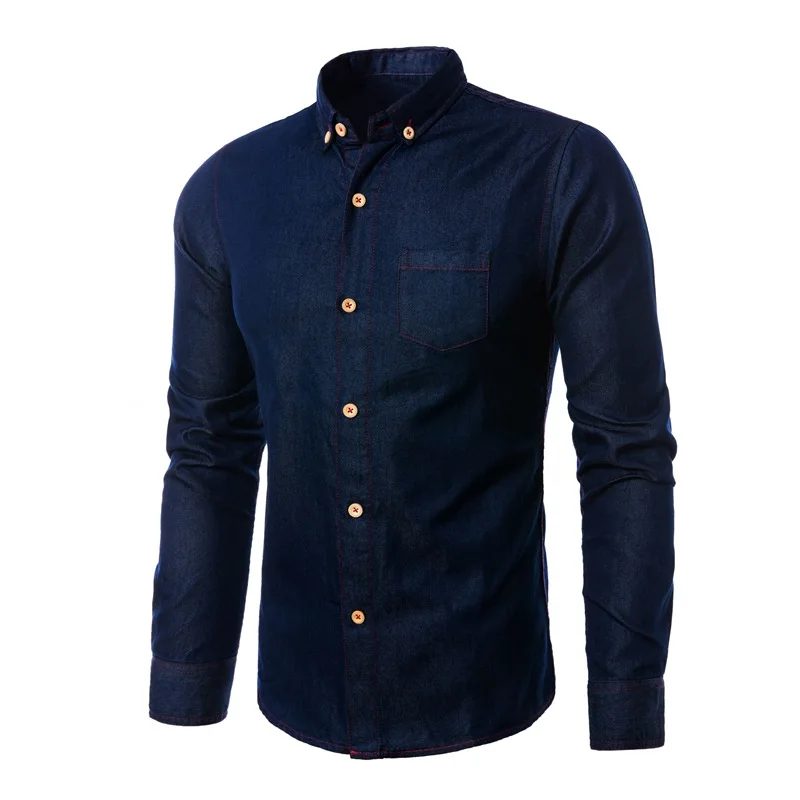 

Physical Store Purchasing Agents Autumn New Style Men Long Sleeve Denim Shirts Multi-pockets Shirt Men's Wear