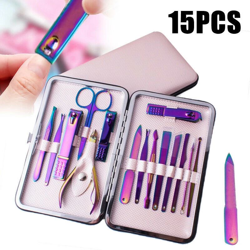 

Nail Chipper Set Rainbow Chameleons Nail Manicure Kits Stainless Steel Nippers Nippers Grinding File Acne Needle Nail Care Kits