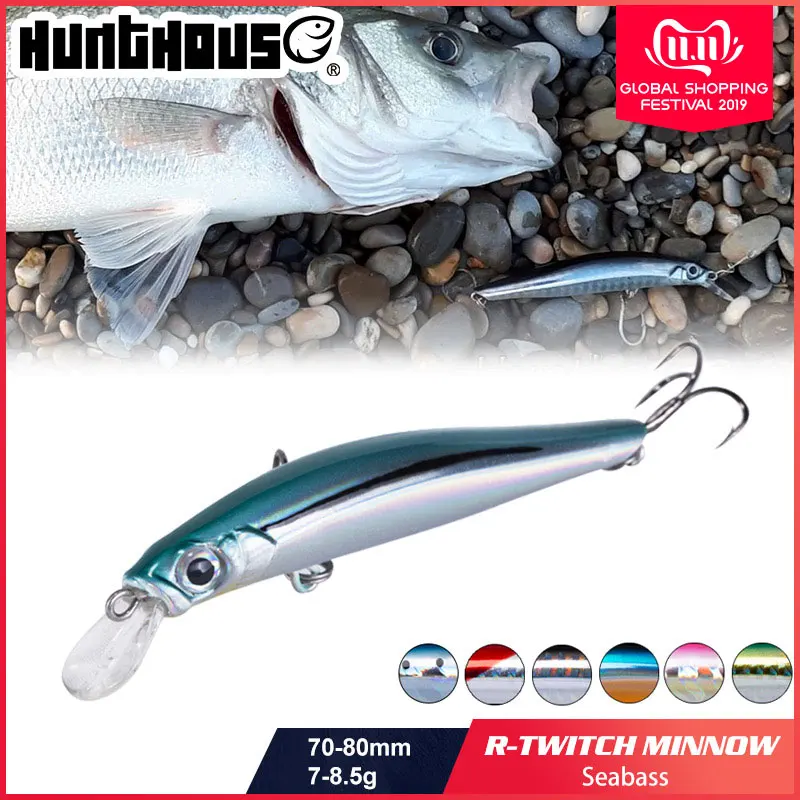 Hunthouse artist minnow sea fishing lure hard bait sinking lure minnow 70mm 7g 80mm 8.5g silence for sea bass Hunthouse artist minnow sea fishing lure hard bait sinking lure minnow 70mm 7g 80mm 8.5g silence for sea bass