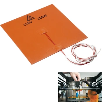 

200x200mm 220v 200W Silicone Rubber Heating Heater Heated Bed for 3d Printer