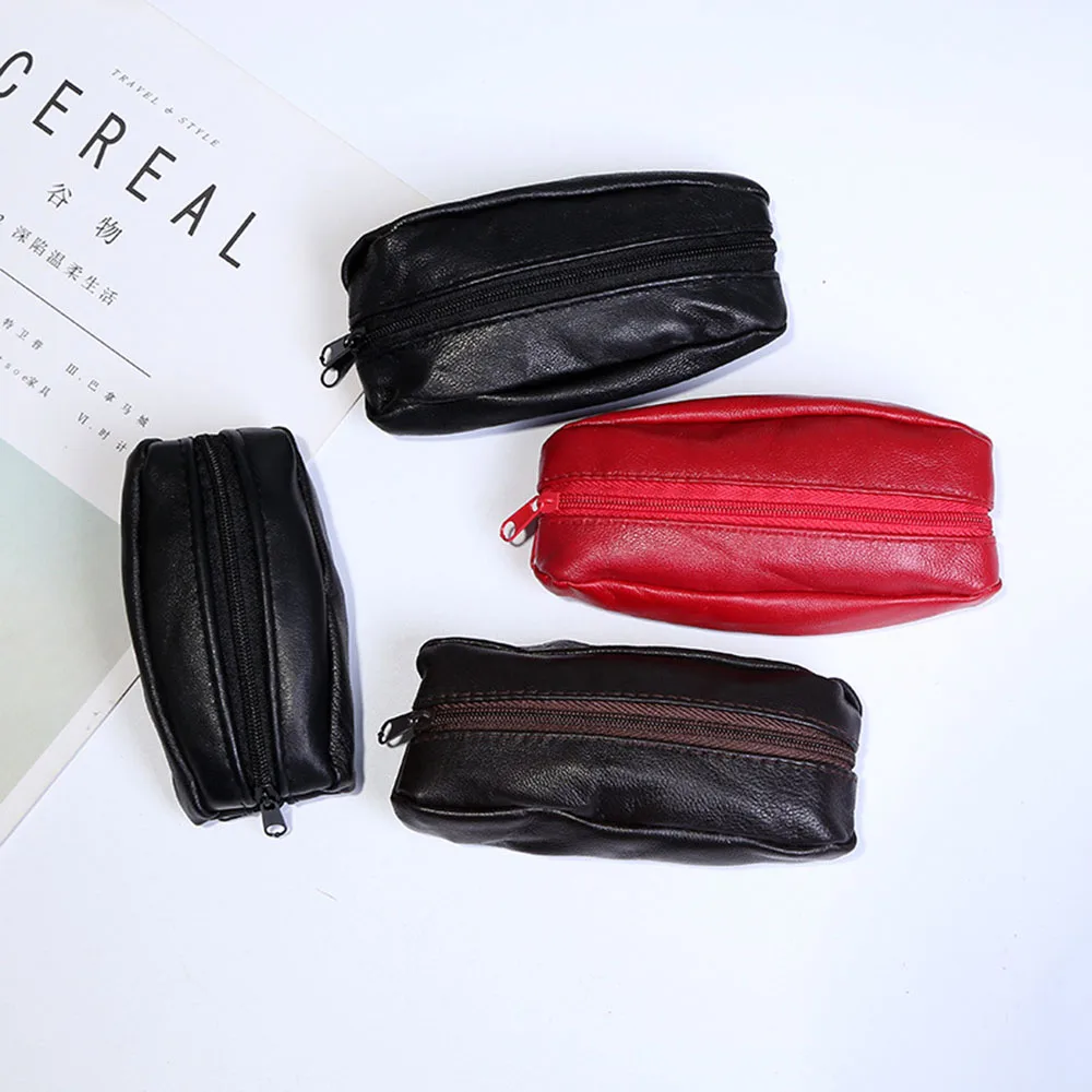 

Hot new Multi Purpose Coin Purse Portable Men Solid Artificial Leather Key Hanging Mini Wallet Soft Coin Purse Zipper Waterproof