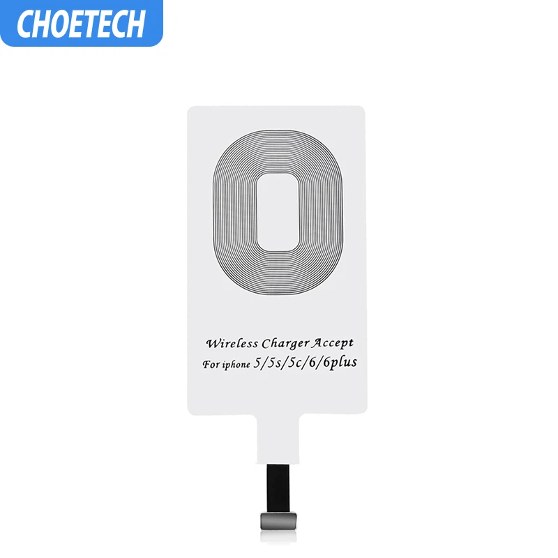 

CHOETECH Qi Wireless Charger Receiver For iPhone 7 7 Plus 6 6 Plus Ultra-thin Wireless Receiving Charging Patch For iPhone 5S