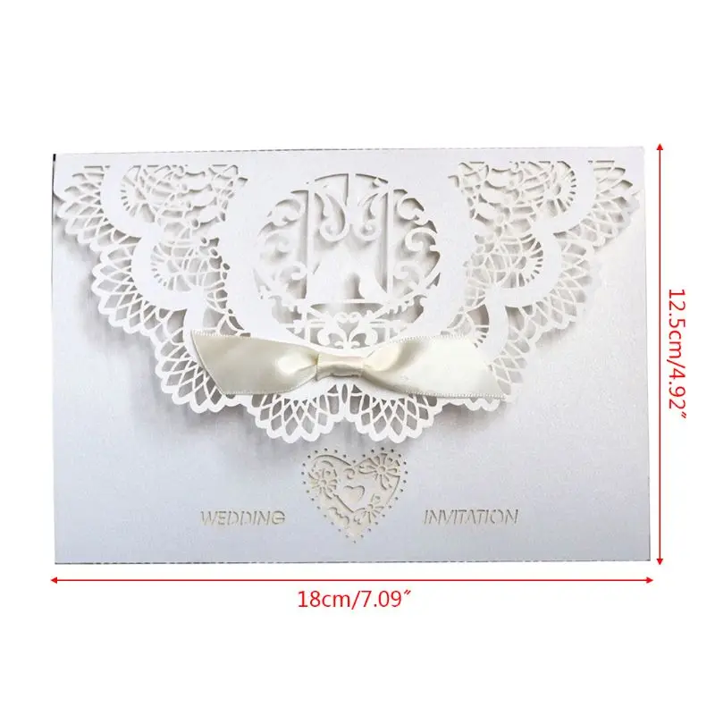  10pcs/set European Style Lace Wedding Greeting Invitation Card Cover Laser Cut Engagement Party Sup - 4000186235893
