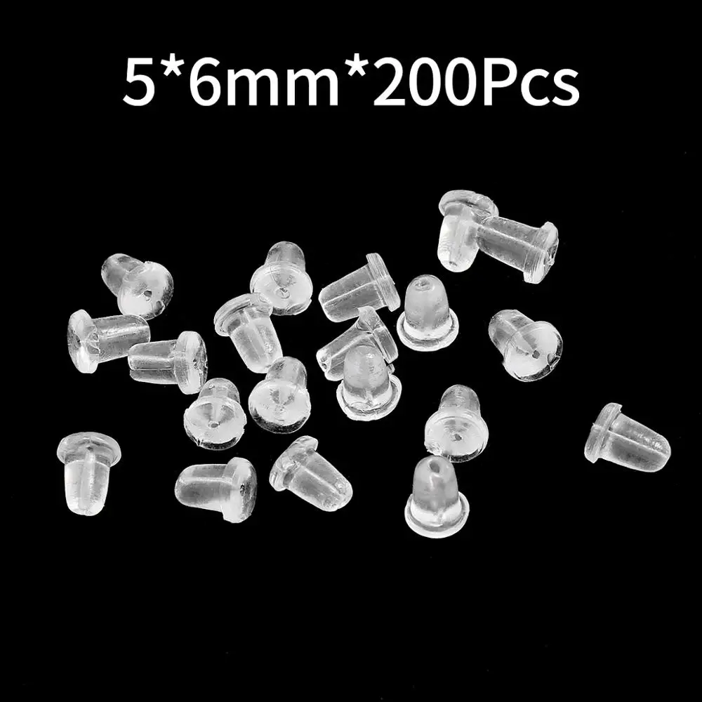 100pcs Plastic Ear Plugging, Minimalist Clear Rubber Earring Backs For Home