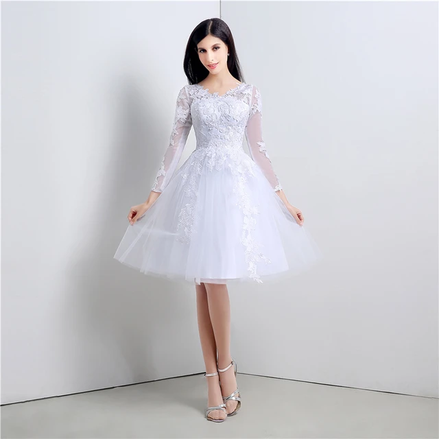 Vestidos blancos sexys de encaje con cuello en V para reunión de graduación, vestidos cortos de talla grande graduación de 8 ° grado, vestido de Gala para ocasión especial 2020 _ - AliExpress Mobile