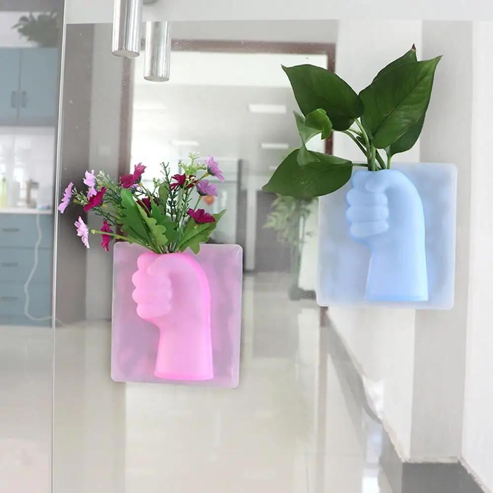 

Magic Soft Silicone Vase Gesture Flower Vases Wall Flower Pot Flower Container For Home Offices Wall Decorations Accessories