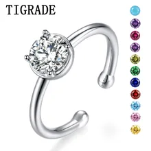 TIGRADE Birthstone Ring Woman 925 Sterling Silver Adjustable Size Female Finger Band 12 Months Birthday Jewelry Opening bague