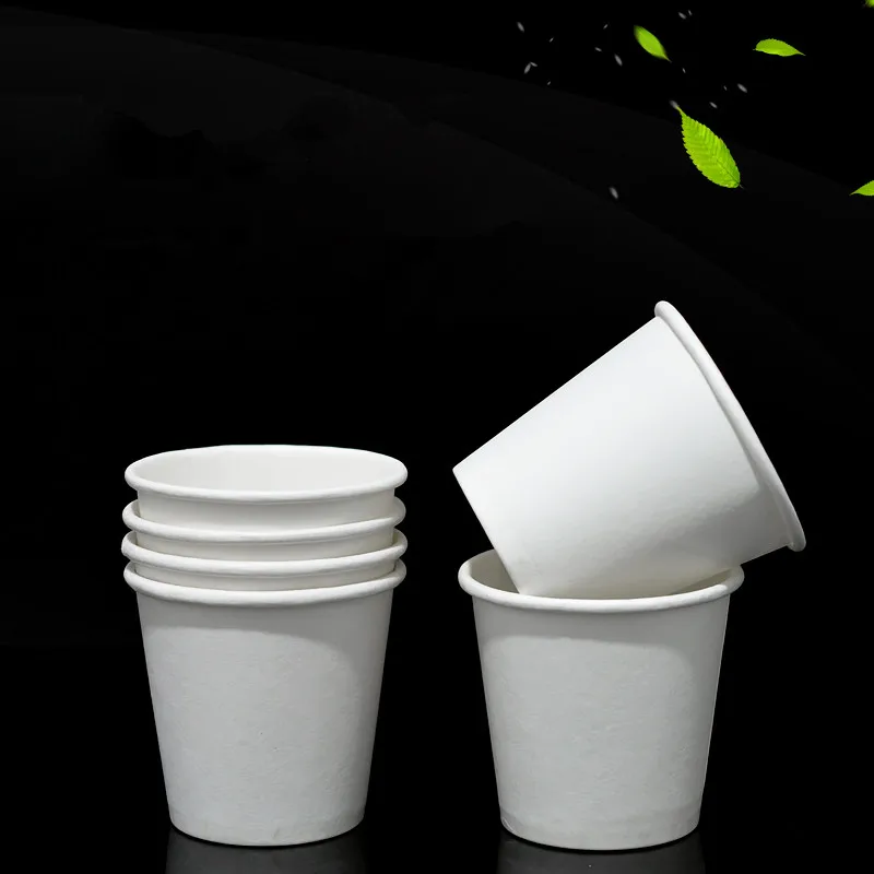 100pcs White Thick Paper Cup Disposable Coffee Cup Mini Tasting