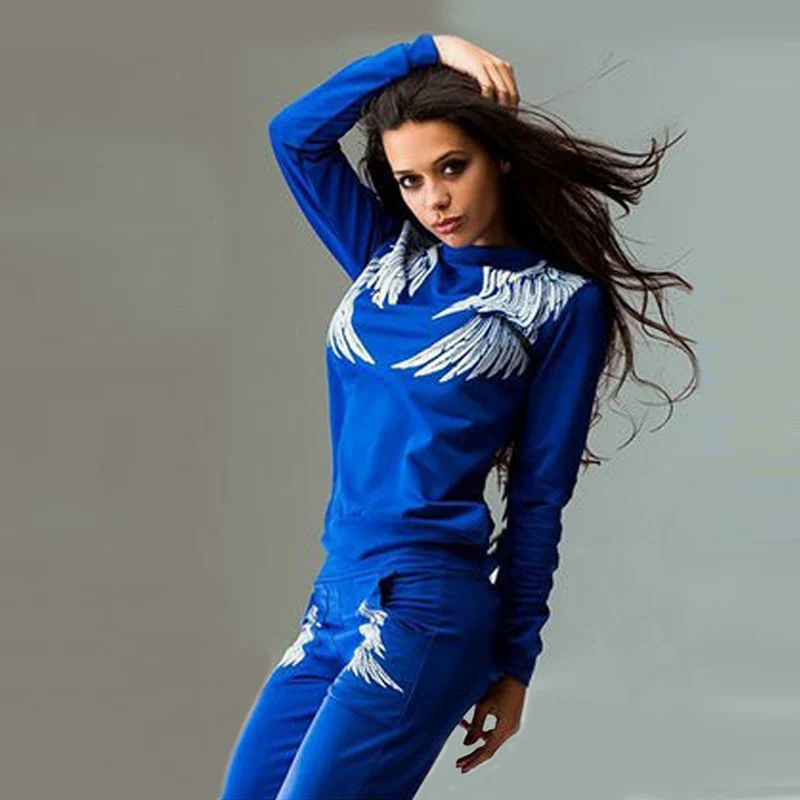Blue 2 SFIT 2 шт. набор для бега для женщин Бег Фитнес костюм высокое качество вязание теплые зимние спортивные костюмы открытый спортивный комбинезон - Цвет: Blue 2
