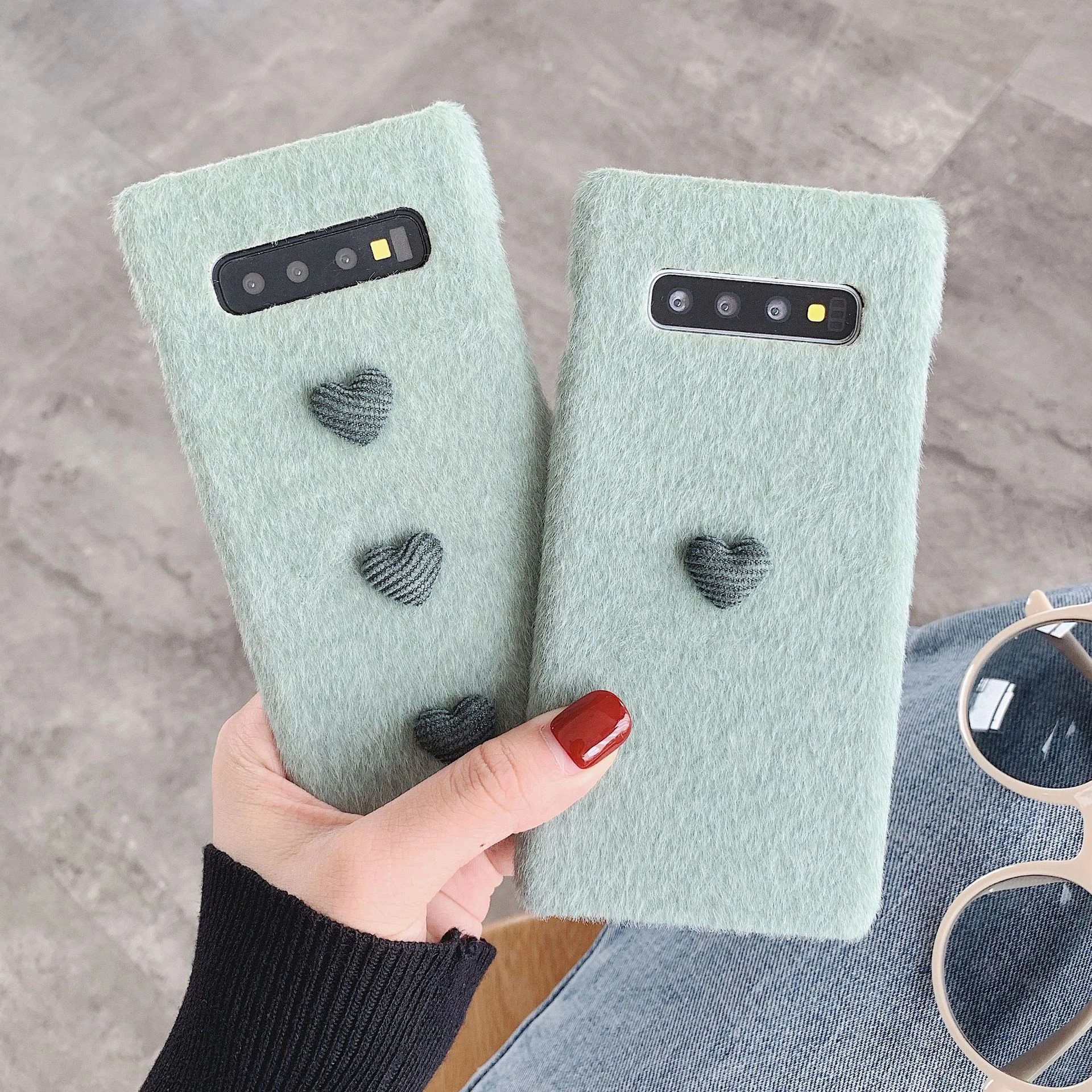 Для samsung Galaxy Note 10 Plus, 5G, Note10, 9, 8, S10 Plus, S9, S8+ чехол, 3D Рисунок, мех, теплый, зимний, твердый, противоударный, задняя крышка, Funda