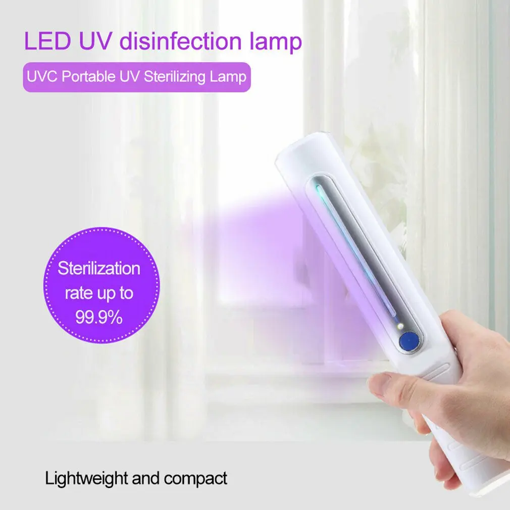 

Led Uv Disinfection Lamp 5V Battery Charging Lightweight Hand-Held Portable Uvc Sterilizer Light Tube 1 Set