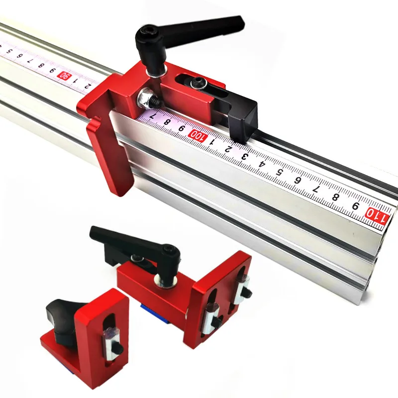  600mm/800mm Aluminium Profile Fence 75mm Height with T-tracks and Sliding Brackets Miter Gauge Fenc