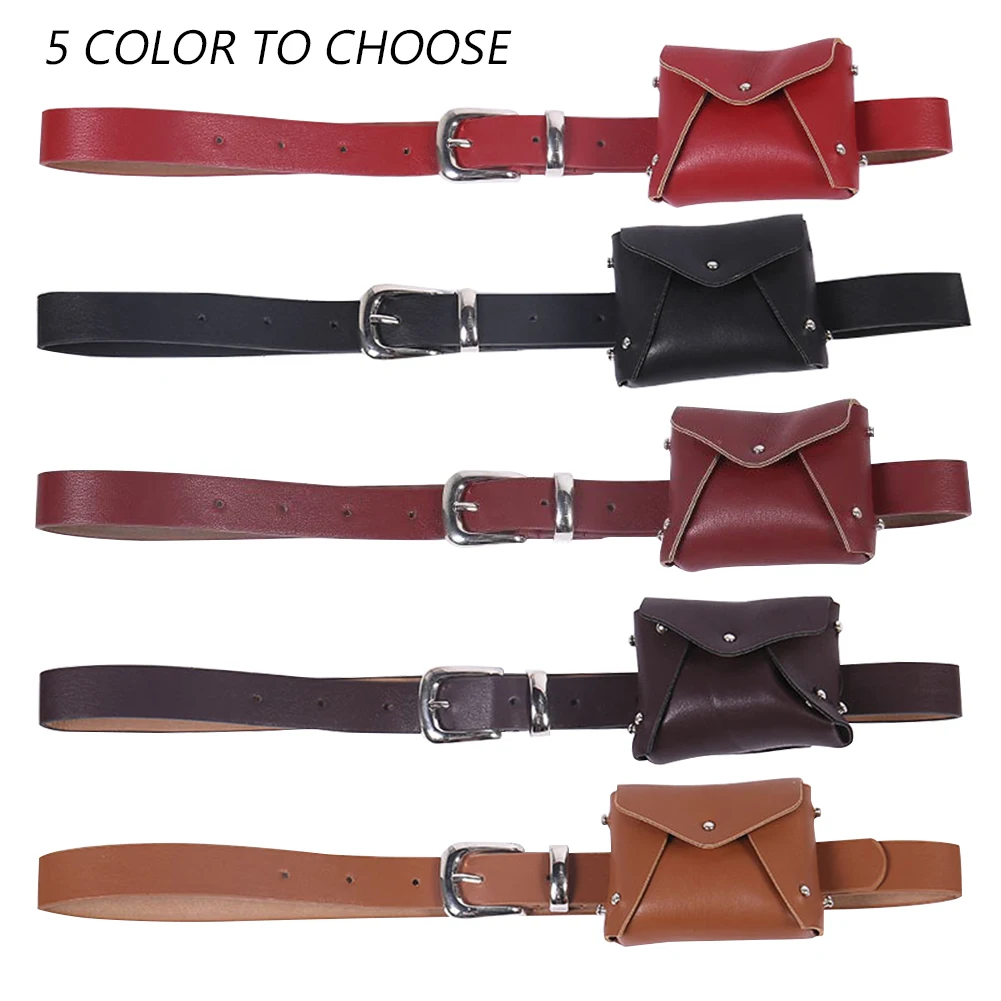 Women Casual Adjustable Strap Fanny Pack Disco Belt Solid Gift Shoulder Soft Waist Bag Messenger Mini Fashion PU Leather