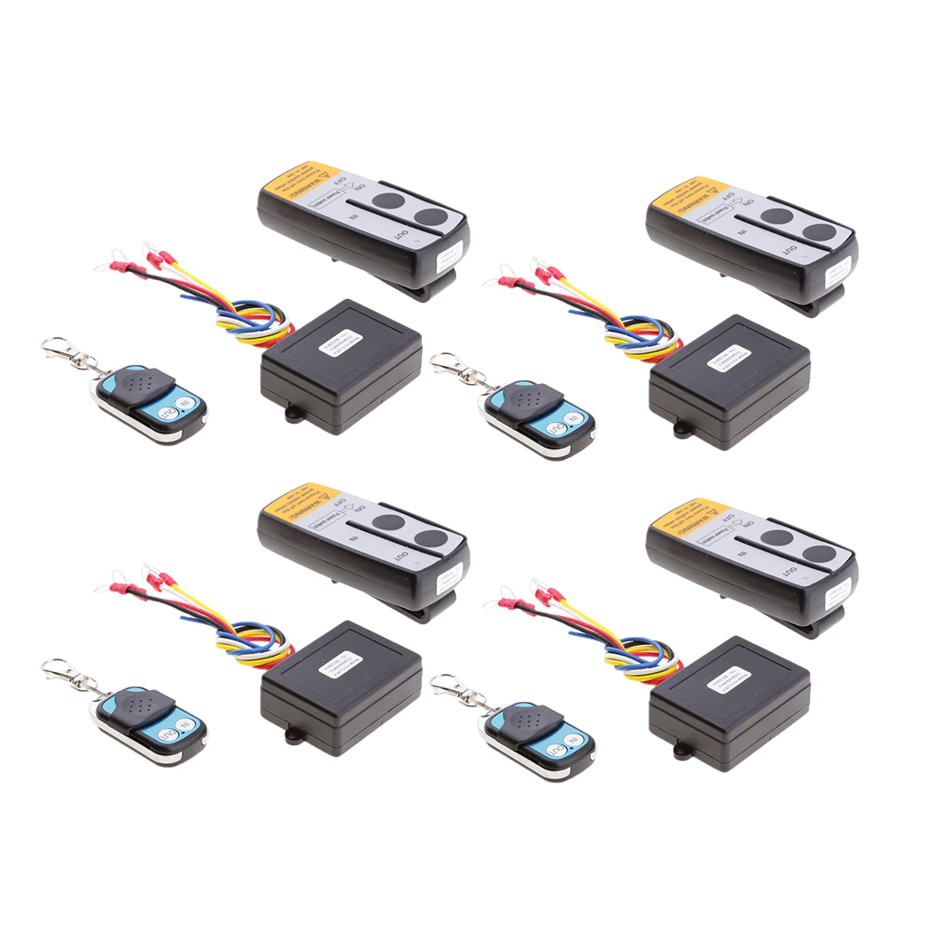 4x 12V / 50ft Wireless Remote Control Kit For Truck For Jeep ATV Winch KLS-205/2
