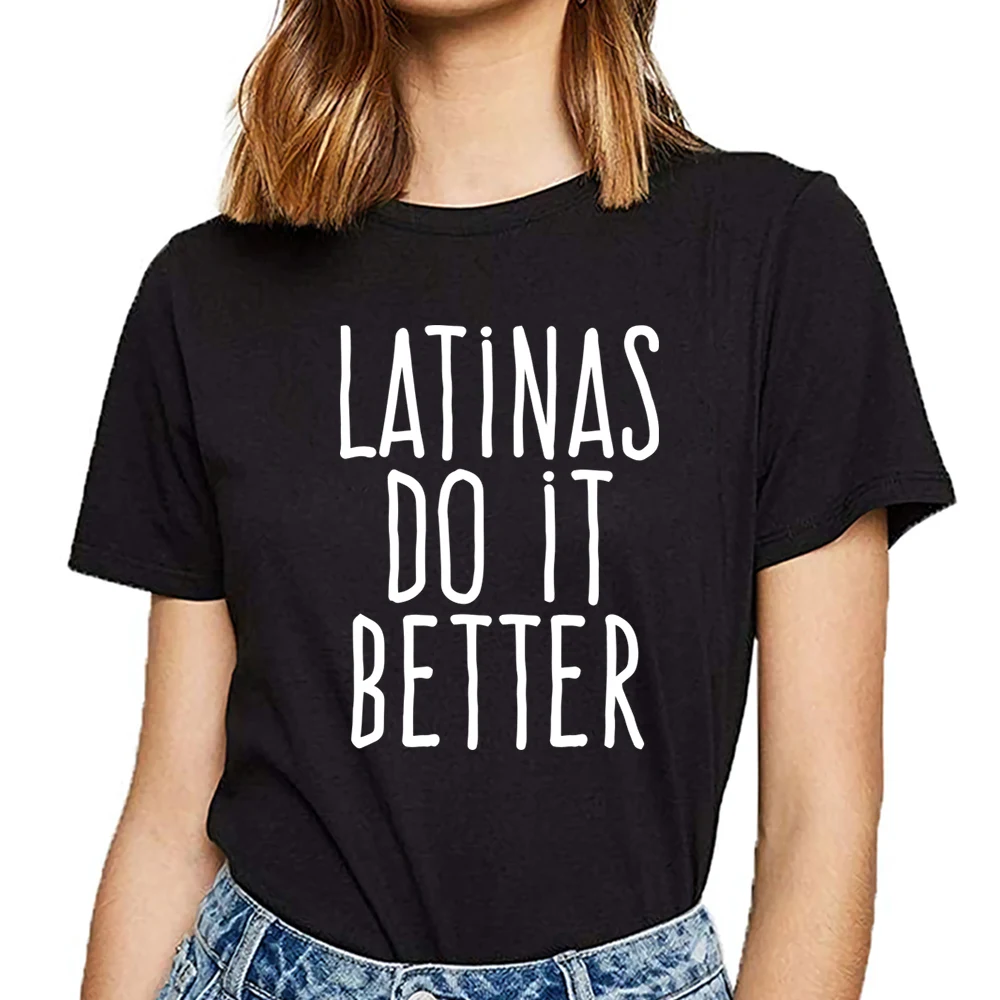 Топы Футболка Для женщин Латина do it better забавными надписями принт Женская