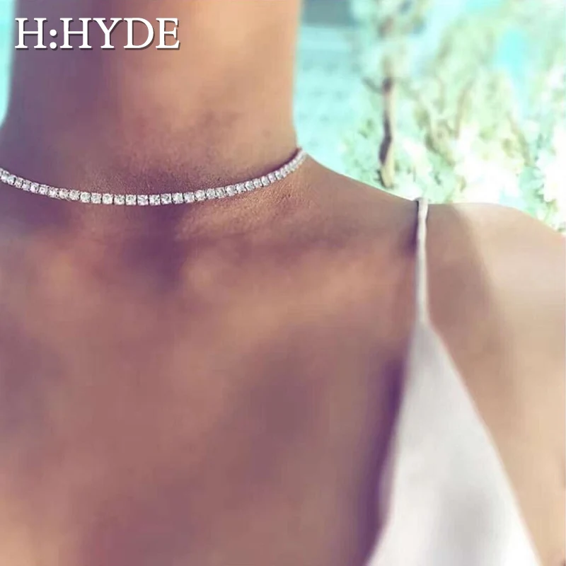 H:HYDE винтажное золотистое серебристое хрустальное стрейчевое женское ожерелье