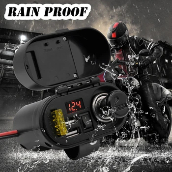 

Dual USB Charger Cigarette Lighter CS-682A1 Motorcycle Socket w/ Voltmeter Clock Outdoor Personal Car Parts Decoration