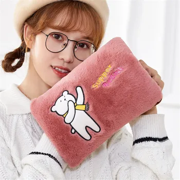 

Electric Hot-water Bag Charging Hot Water Bottle Plush Water Injection Warm Treasure Bag Removable Zip Hand Warmer JJ80123
