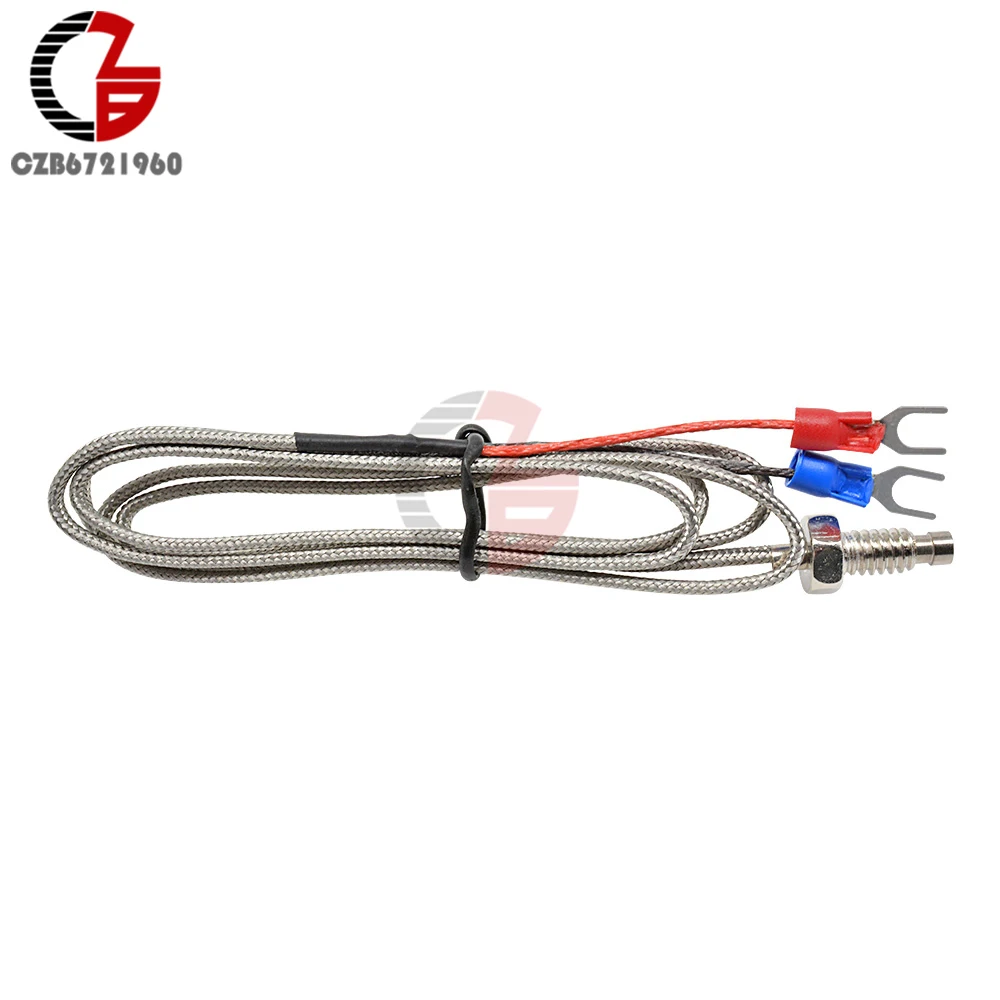 Termocoppia Tipo K Con Filettatura M8, Sonda 5mm X 50mm, Cavo 1 Metro, Sensore Di Temperatura 0-400°C, Per Strumentazione Industriale