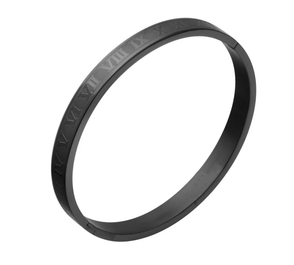 Luxury Cuff Bracelet Bangle Stainless Steel Bracelet Carving Roman Numeral Couple Roman Bangle For Men Women Jewelry bangle bracelet,stainless steel bracelet