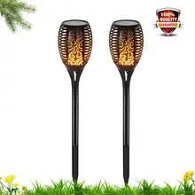 Солнечный свет Открытый водонепроницаемый мерцающий факел пламени СВЕТОДИОДНЫЙ Фонарь Авто Вкл/Выкл фонарик охранника ландшафтное украшение