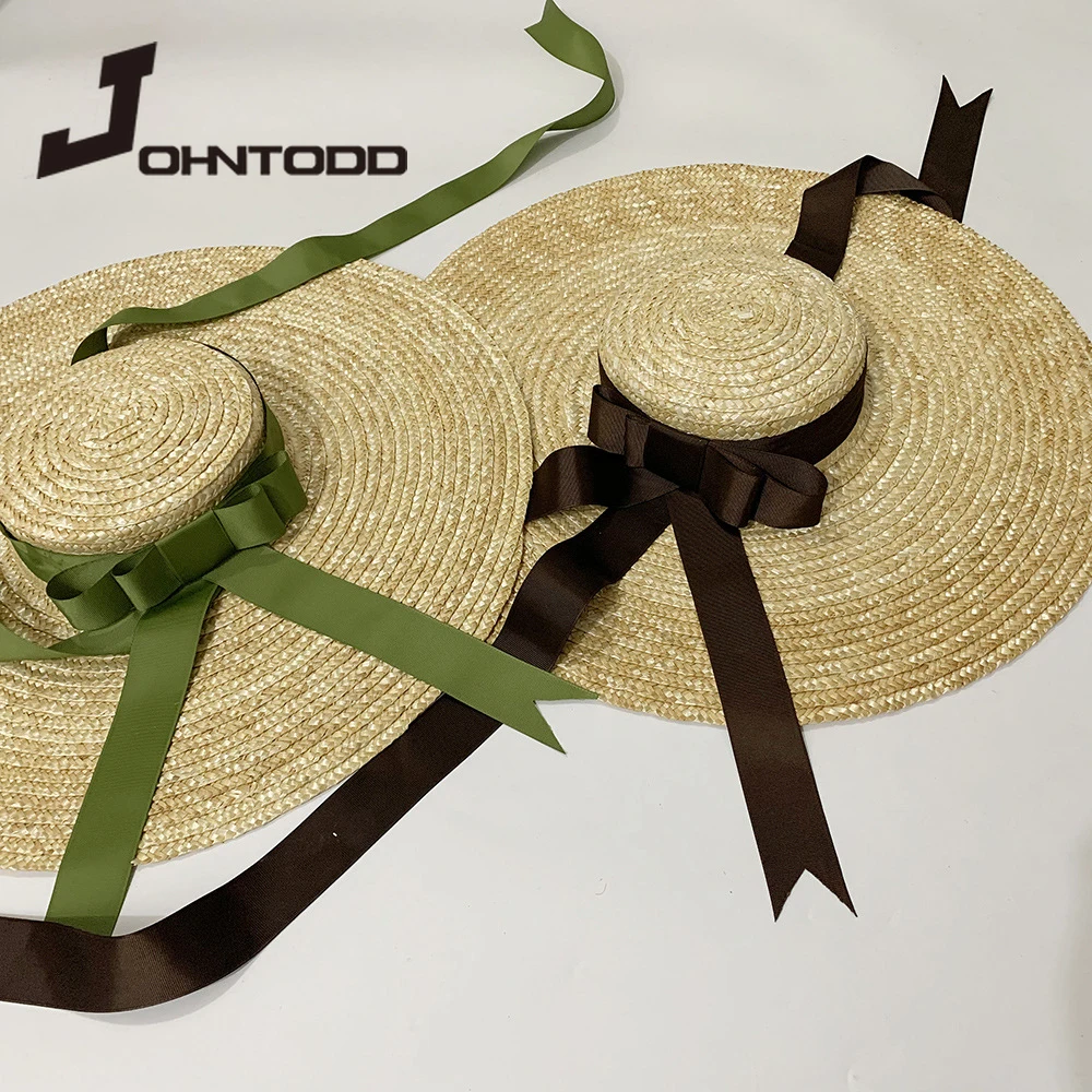 

Women's New Big Brim Wheat Straw Sun Hat Brim Ribbon Bow Layies Beach Hat Raffia Straw Hat wide brim hat womens hats fashionable