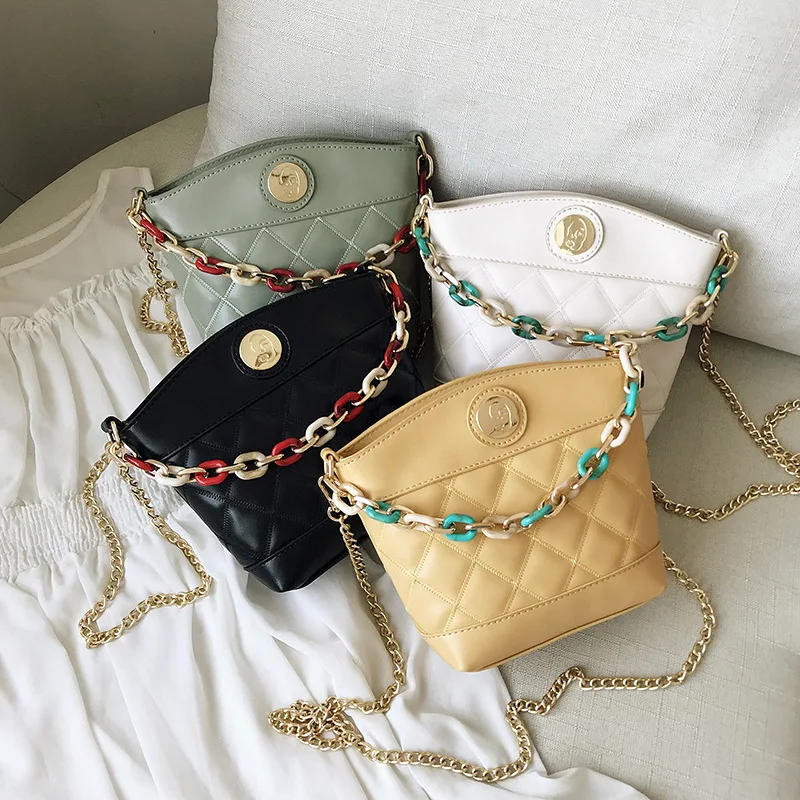 

Fashion Pu Leather Chain Bucket Bag for Women 2019 Luxury Handbags Women Bags Designer Totes Crossbody Bags Bolsas De Mujer
