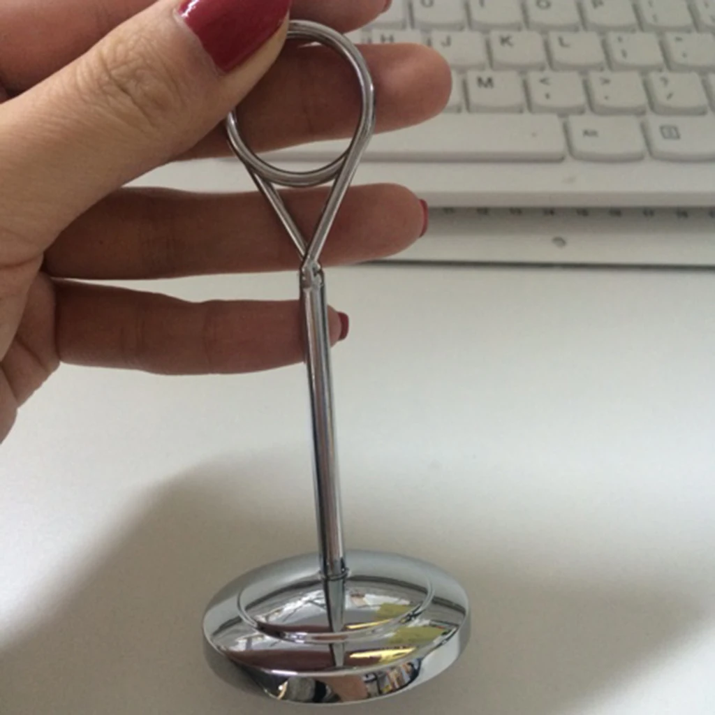 Stainless Dining Table Meal Card Holder Hotel Number Clip Business Card Clip Restaurant Menu Holders for Party Wedding Events