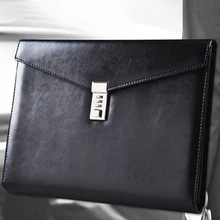 Креативный А4 высококачественный кожаный с замком бизнес Многофункциональный утолщение канцелярские принадлежности для офиса и обучения Пароль Портфель