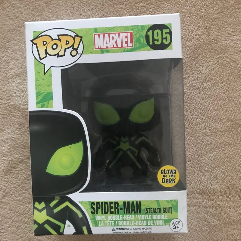 

Exclusive Official Funko pop Glow in the dark Marvel: Spider-man Stealth Suit Vinyl Action Figure Collectible Model Toy In Box