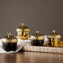 1 шт. Золотой сосновый конус керамический горшок креативный сахар специи для хранения уплотнительные банки многофункциональные домашний кофе офисный стол украшение банка