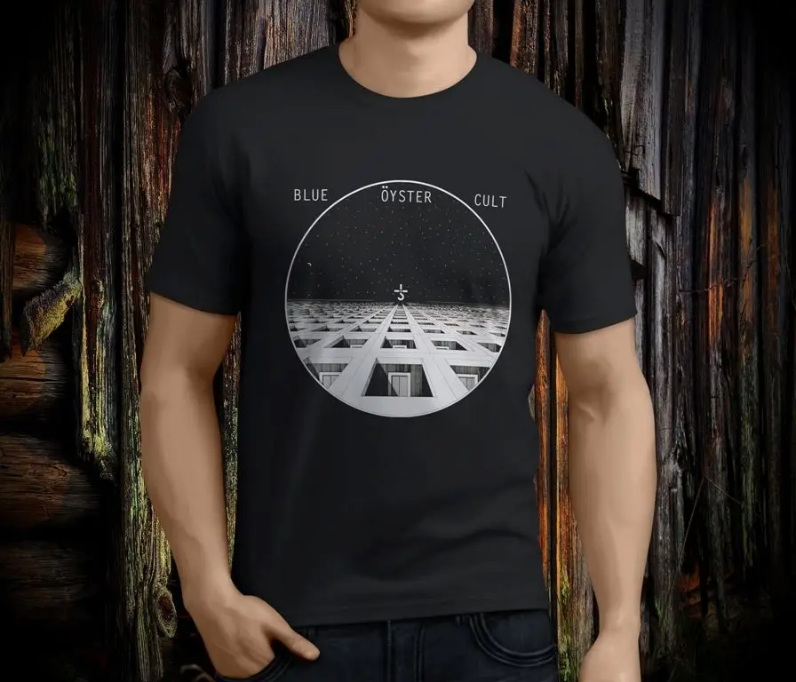 New BOC BLUE OYSTER CULT Album Men's Black T-shirt Size S-3XL Hip Hop Clothing Cotton Short Sleeve T Shirt top tee |